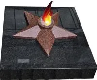 Звезда из красного гранита имитация пламени в Ижевске (518453)